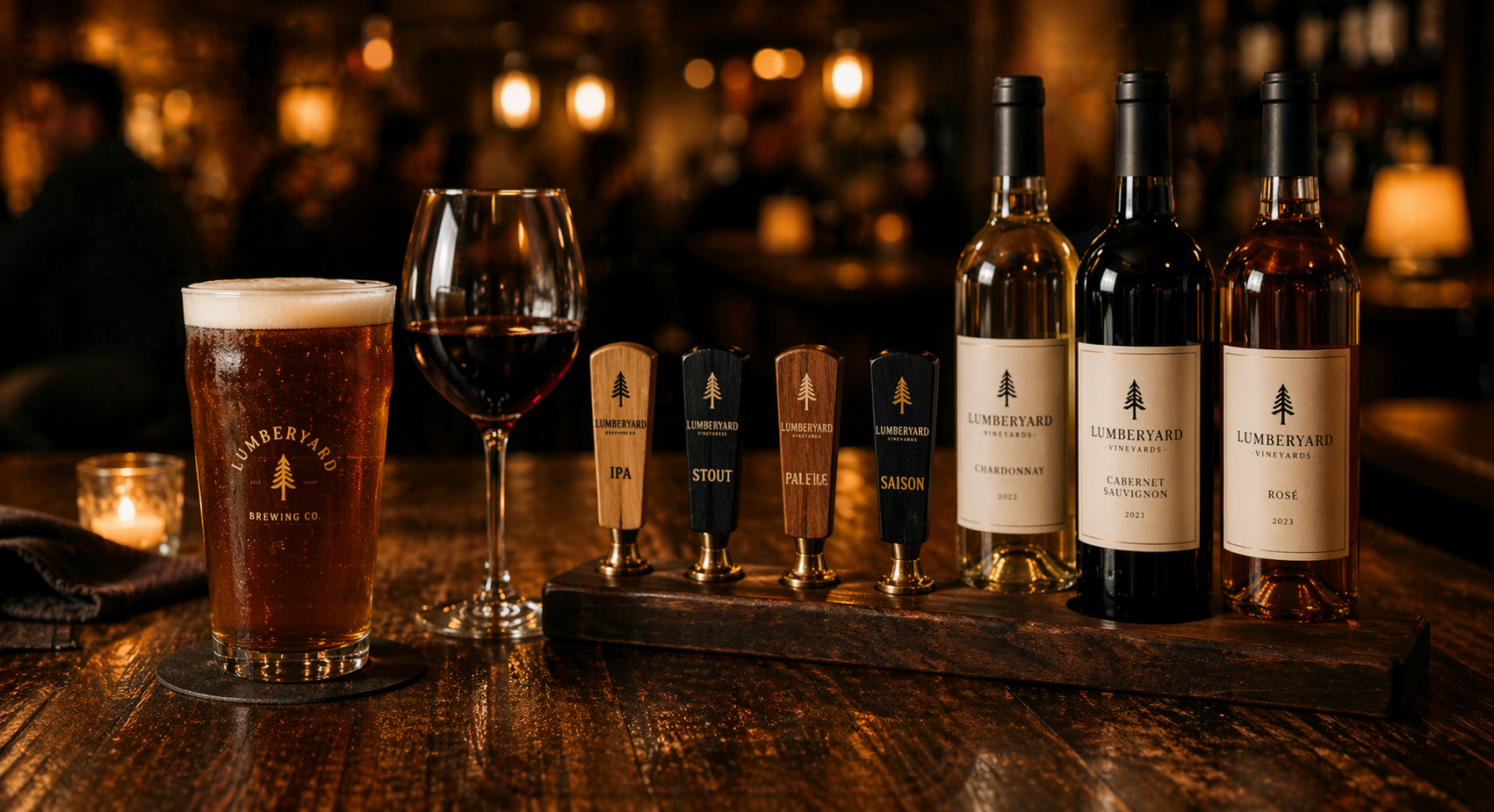 Beer and wine at The Lumberyard Pub