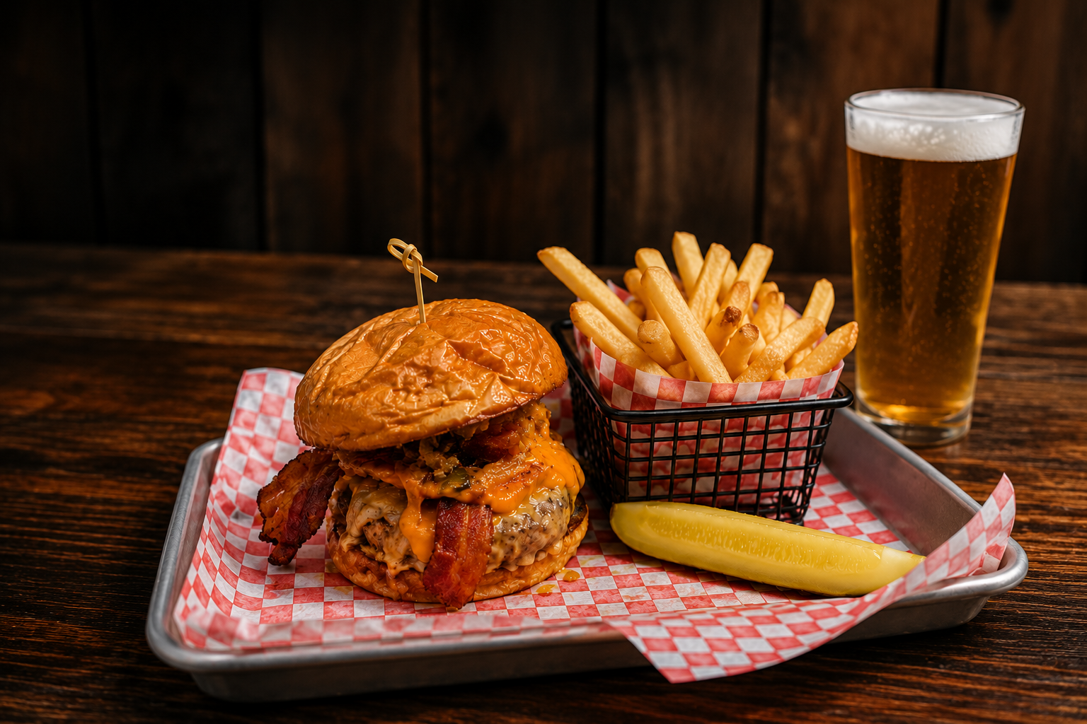 Burger and a beer